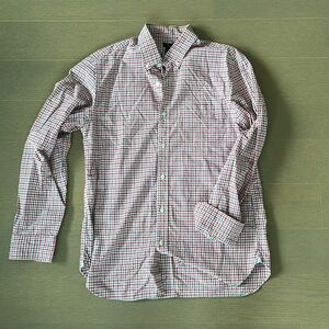Red green white checkered Jcrew button down